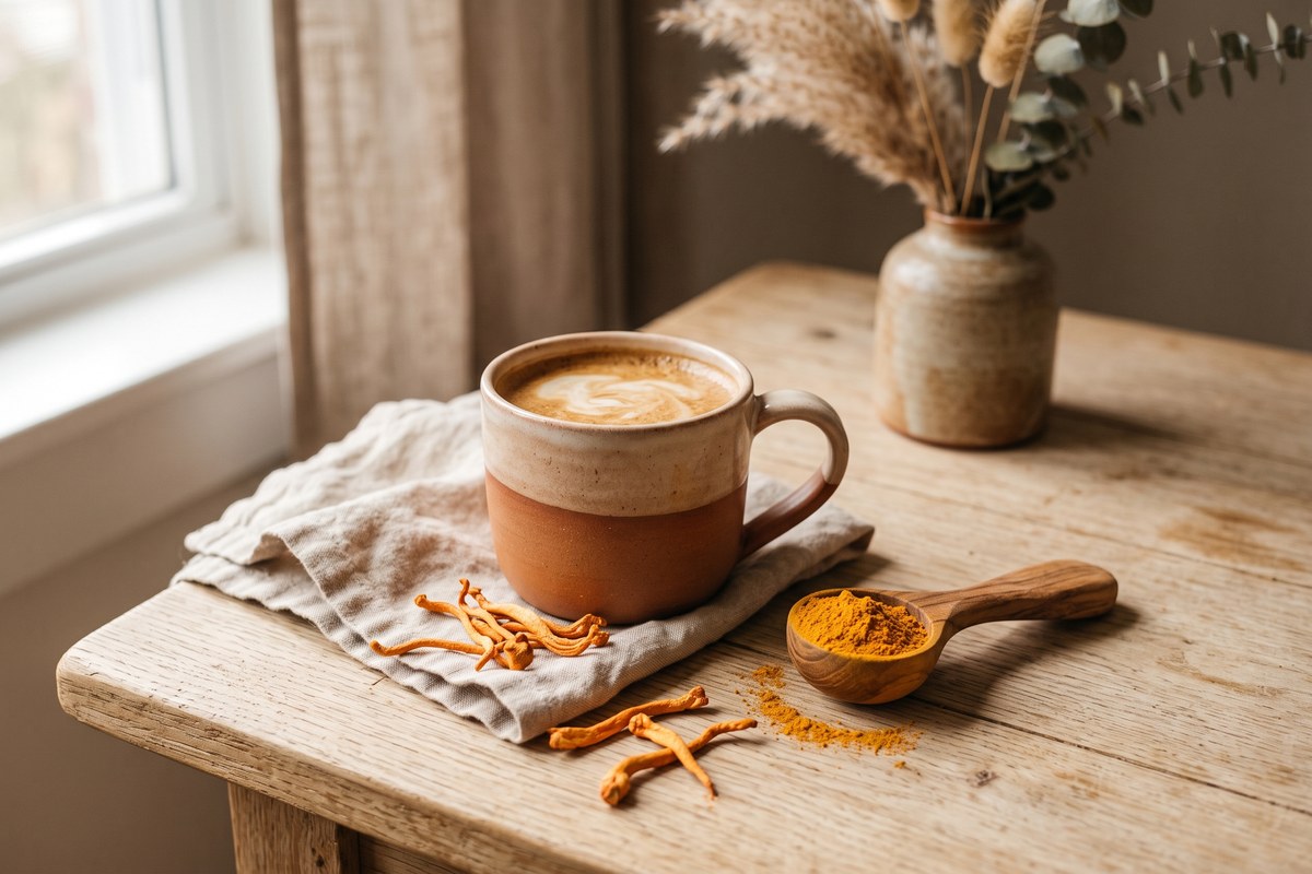 Posologie et dosage du cordyceps : poudre d'extrait et cuillère de mesure
