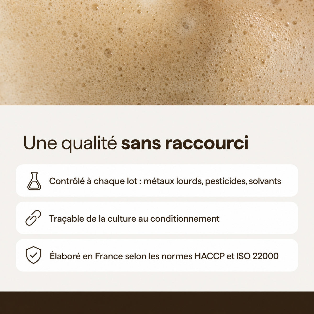 Qualité Mushee : contrôles à chaque lot, traçabilité, normes HACCP et ISO 22000